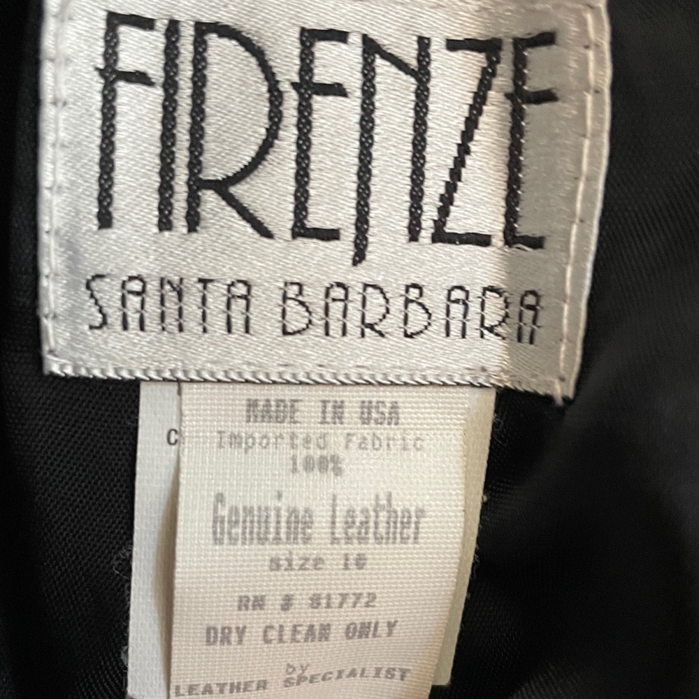Firenze Santa Barbara Vintage Black Leather Pants - Picture 2 of 4